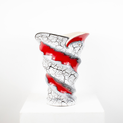Vase rouge gris DEBEAULIEU
