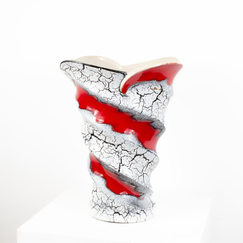 Vase rouge gris DEBEAULIEU