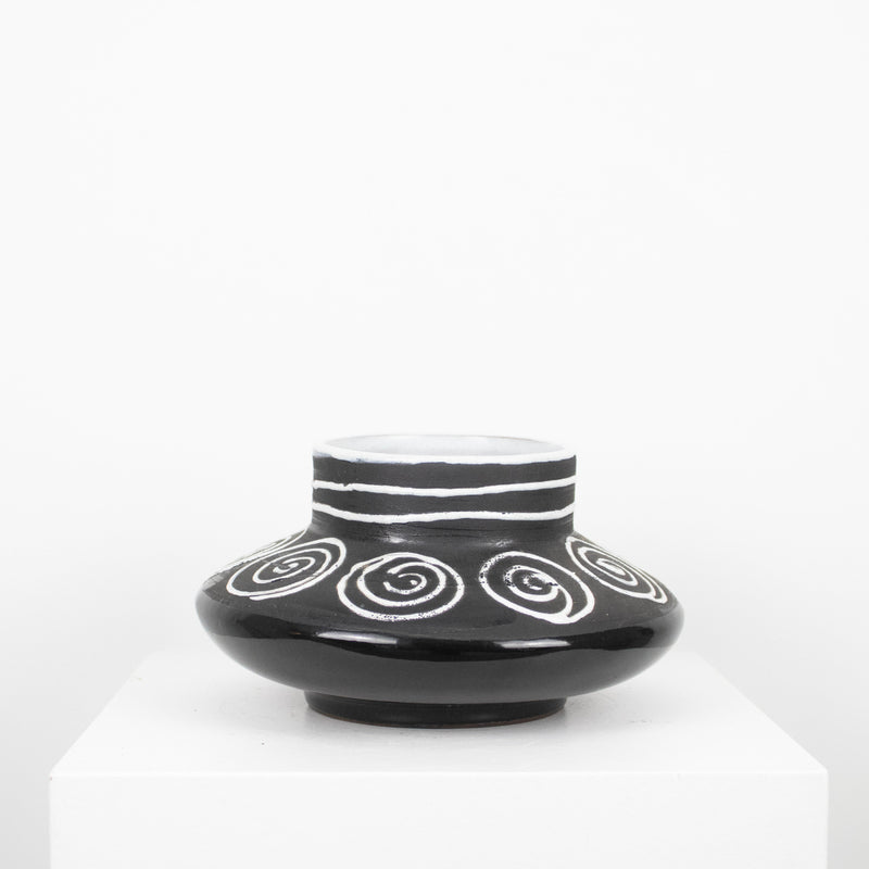 Vase Brutaliste Spirales Blanches DEBEAULIEU