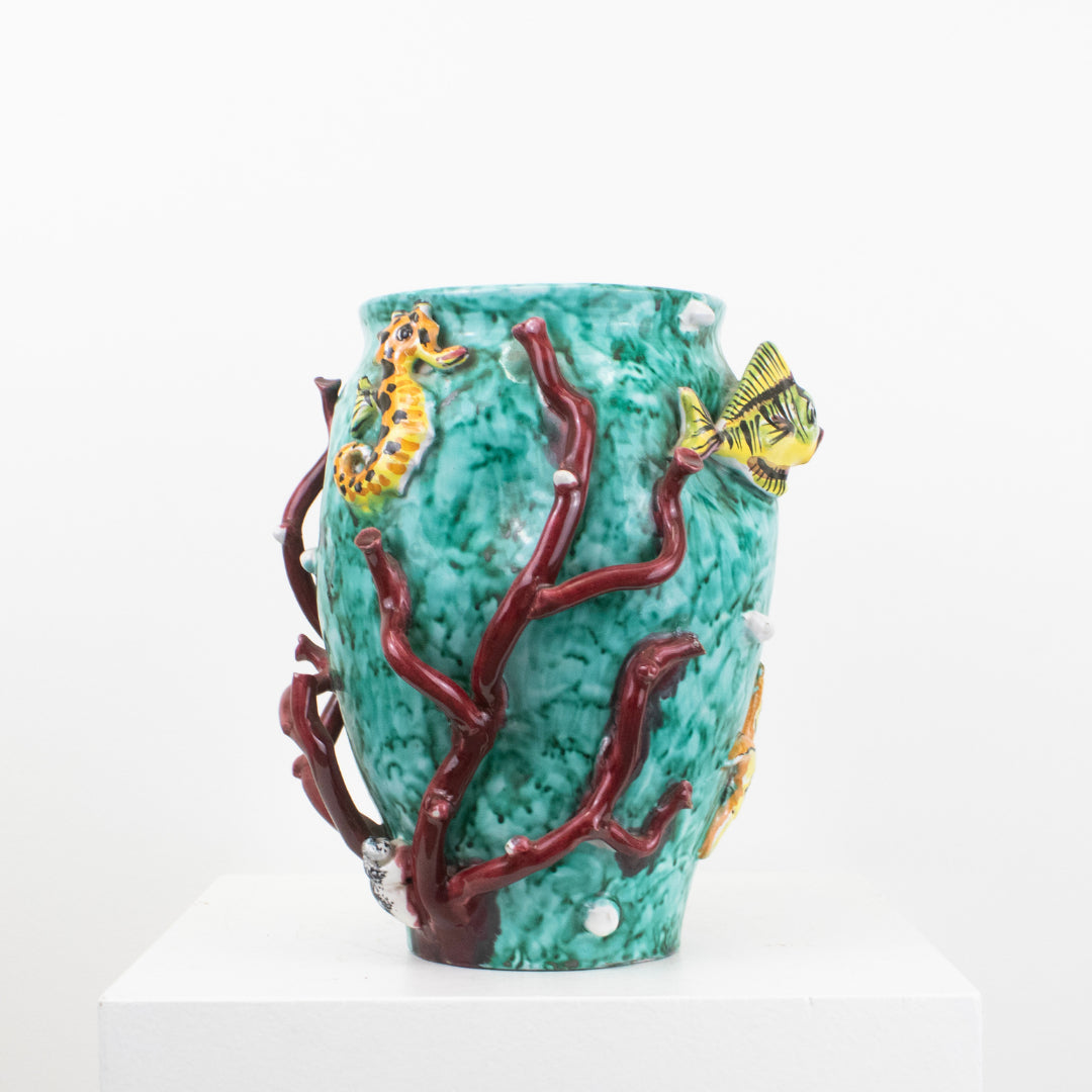 Vase Monaco Corail Poisson DEBEAULIEU