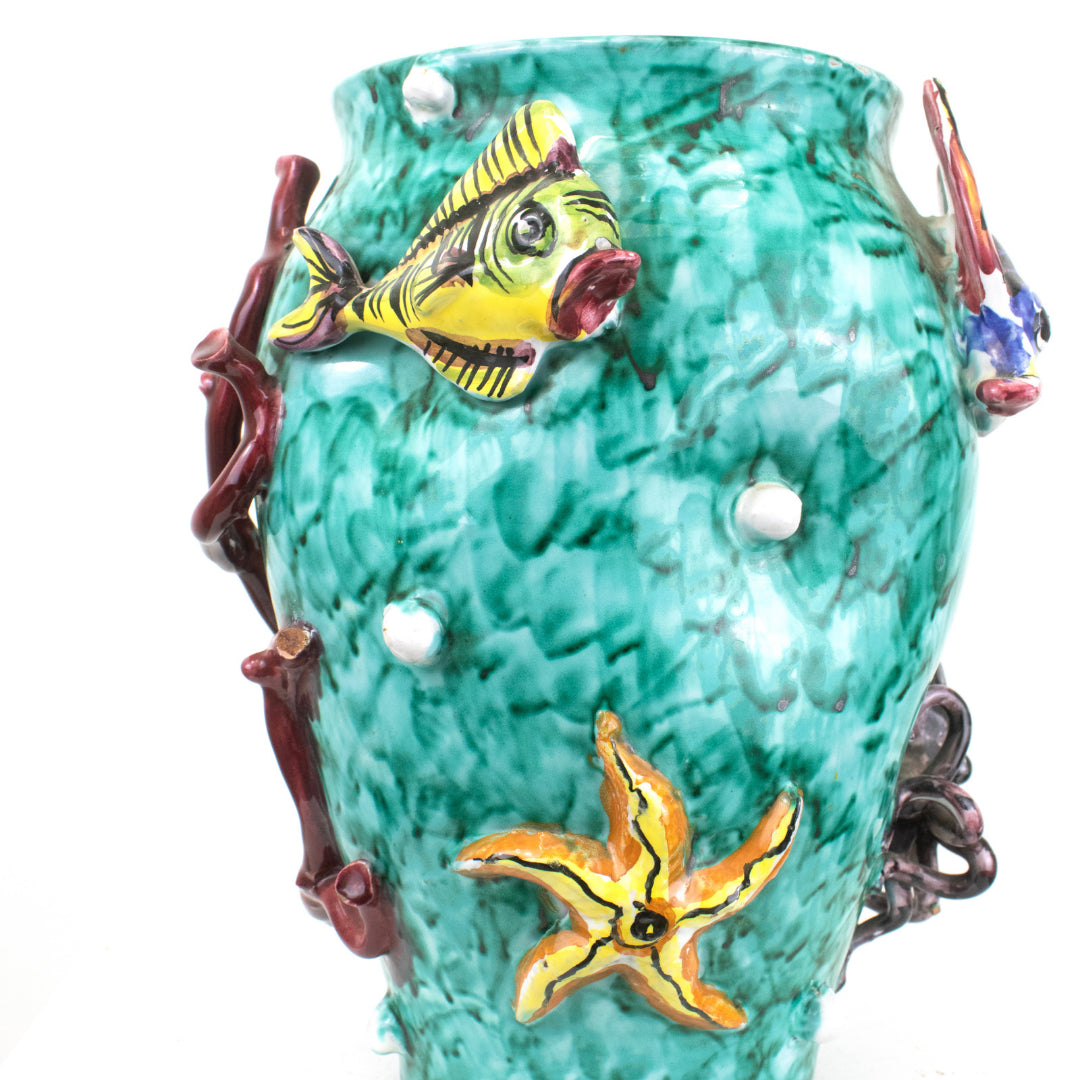 Vase Monaco Corail Poisson DEBEAULIEU