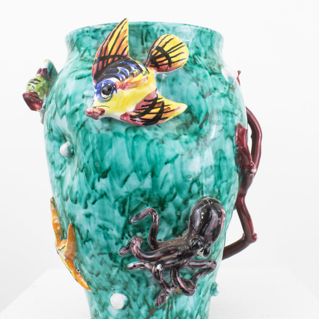 Vase Monaco Corail Poisson DEBEAULIEU