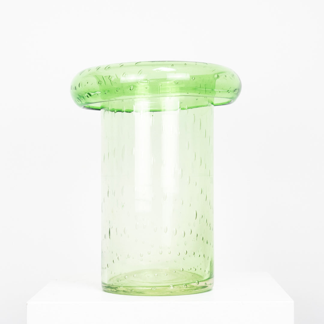 Vase verre bullé vert pomme DEBEAULIEU