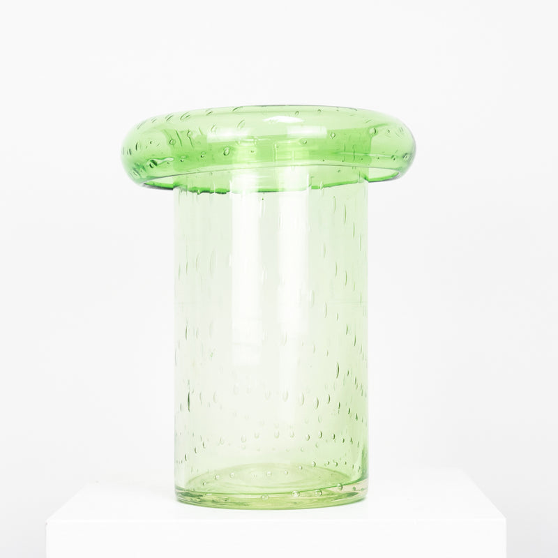 Vase verre bullé vert pomme DEBEAULIEU