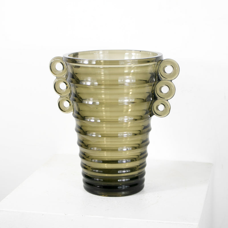 VASE ART DECO GRIS DEBEAULIEU