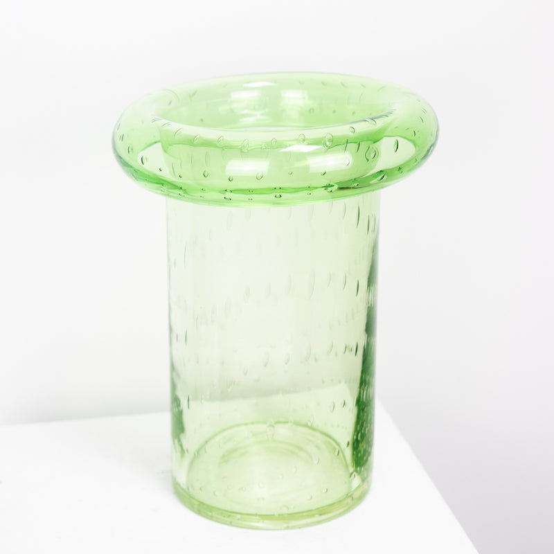 Vase verre bullé vert pomme DEBEAULIEU