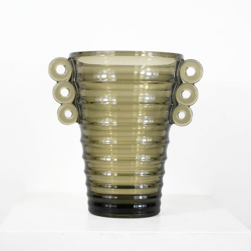 VASE ART DECO GRIS DEBEAULIEU