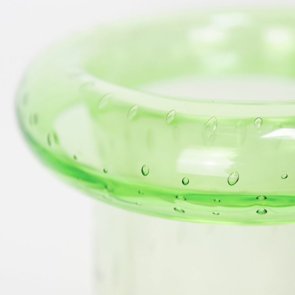Vase verre bullé vert pomme DEBEAULIEU