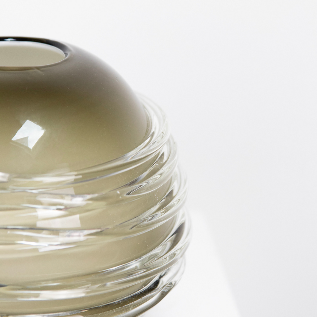 Vase verre soufflé gris boule DEBEAULIEU