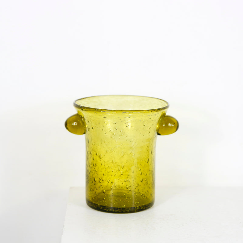 Vase en verre bullé