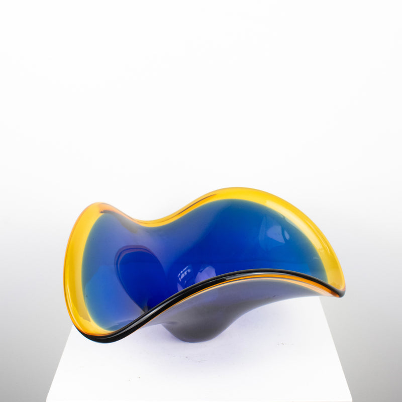 Coupe Murano bleu et orange DEBEAULIEU