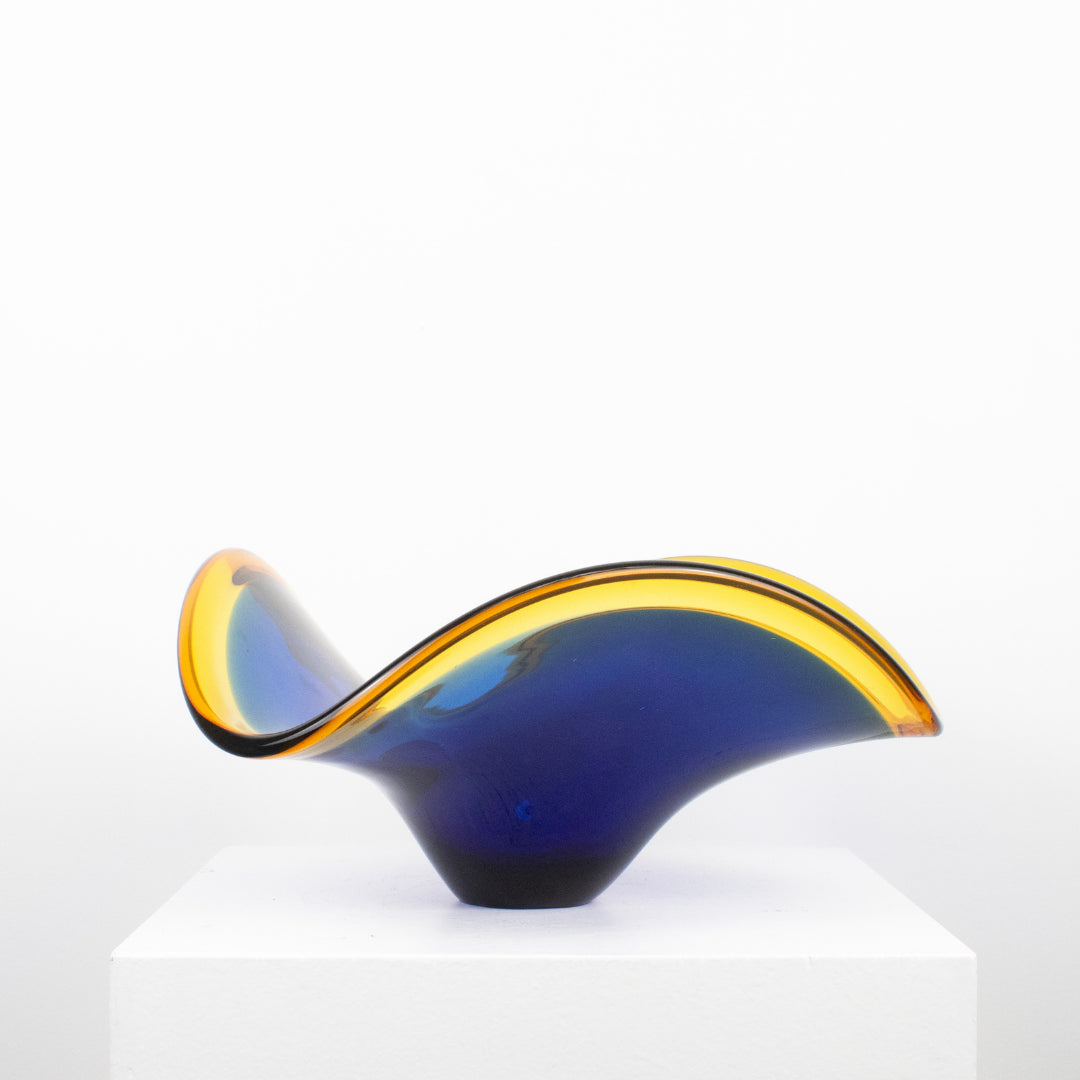 Coupe Murano bleu et orange DEBEAULIEU