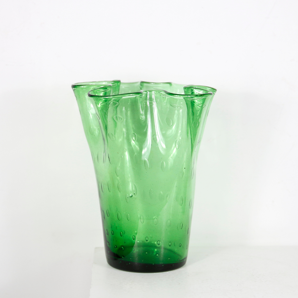 Vase Mouchoir vert bullé