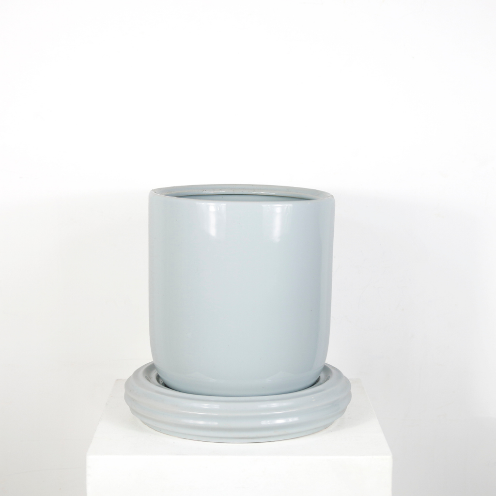 Cache-pot minimaliste bleu