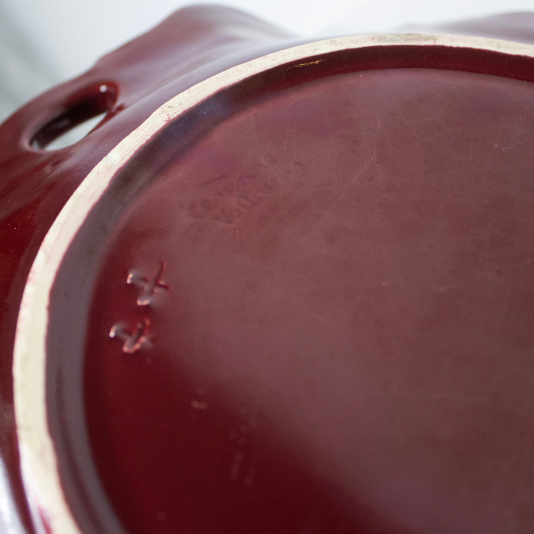 Service à dessert 6 assiettes + 1 plat forme feuille de vigne Cerenne Vallauris DEBEAULIEU