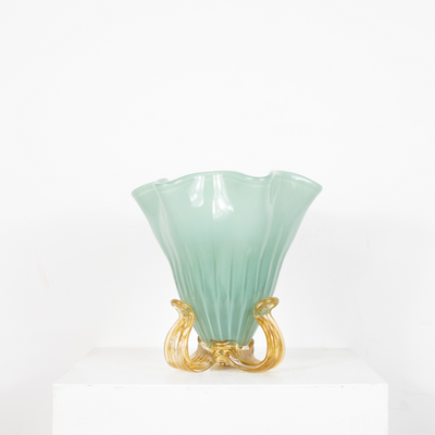 Vase amphore émeraude en verre soufflé (Copie) DEBEAULIEU