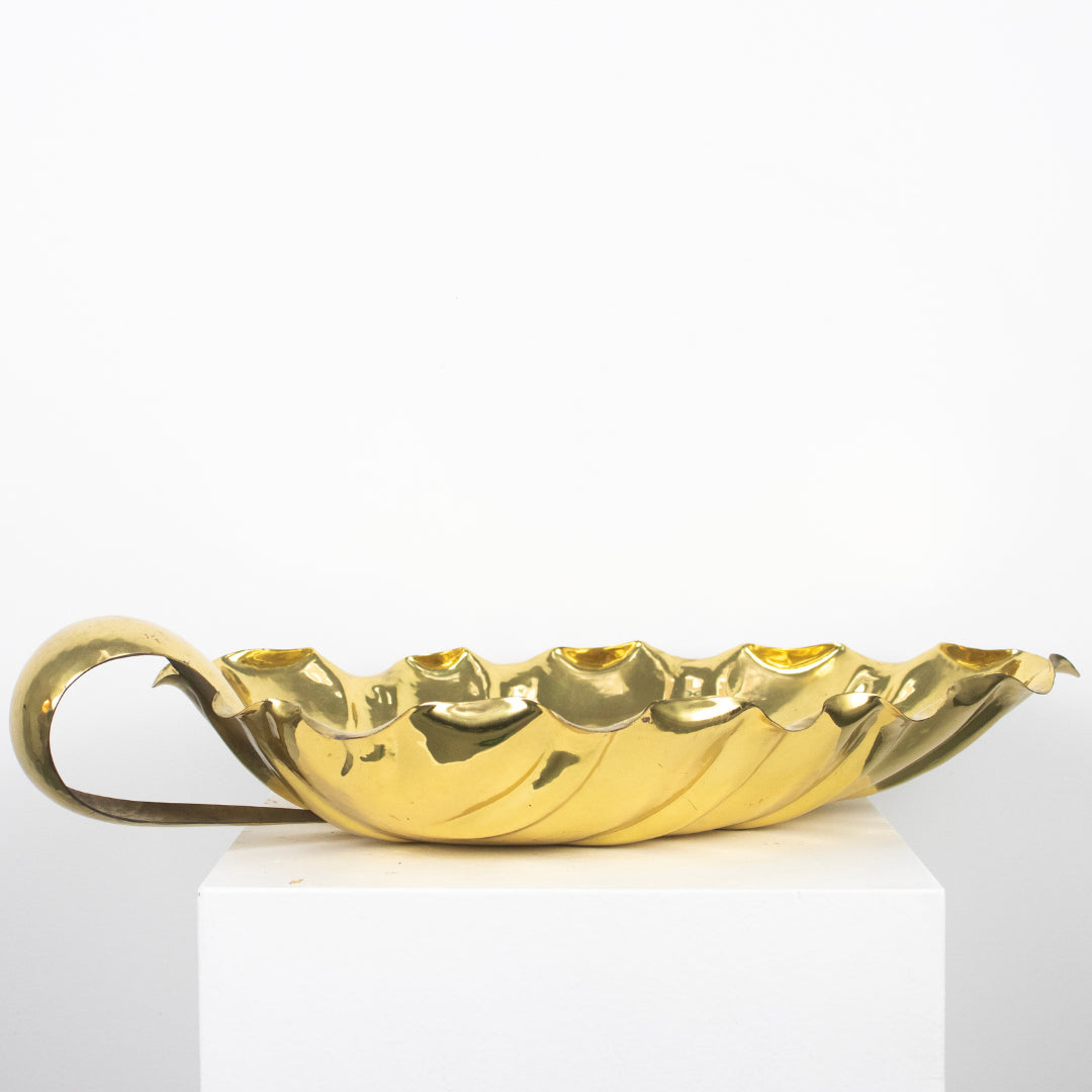 Coupe feuille dorée, signé Italien Flavio Gil DEBEAULIEU