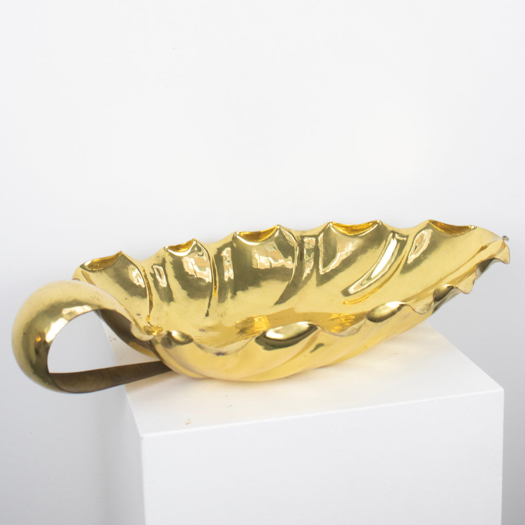 Coupe feuille dorée, signé Italien Flavio Gil DEBEAULIEU