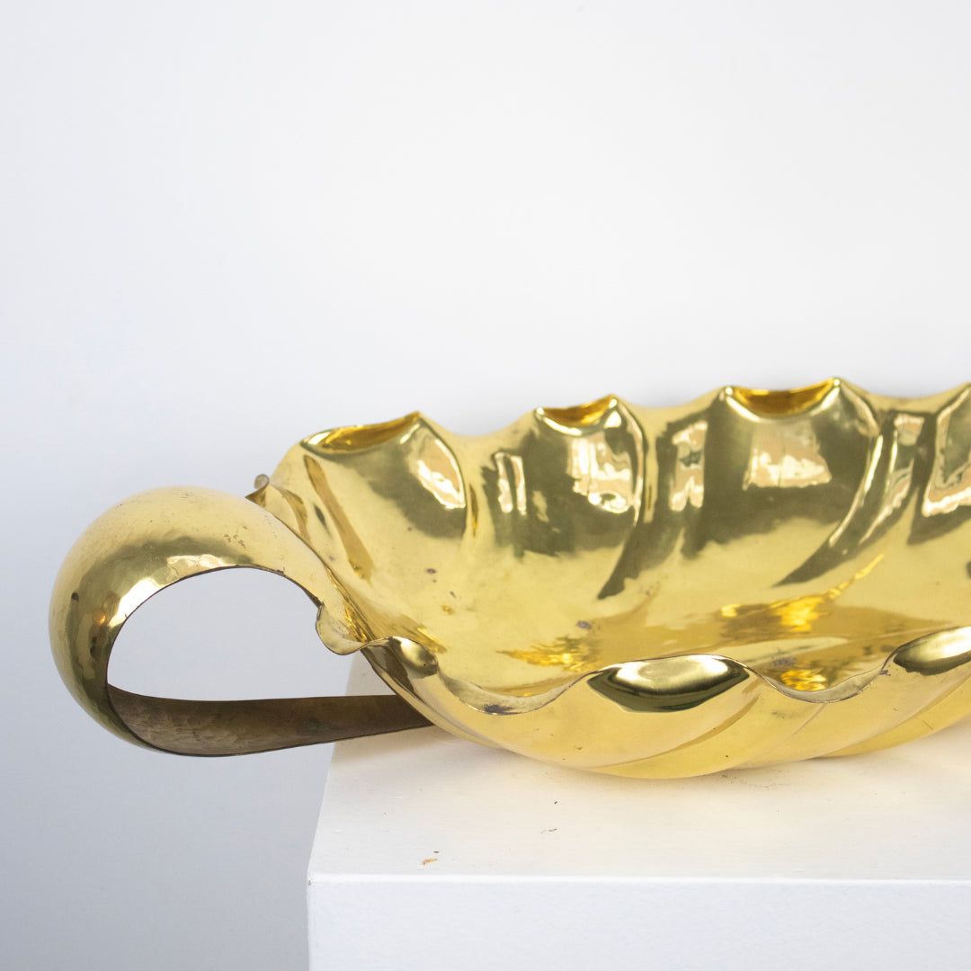 Coupe feuille dorée, signé Italien Flavio Gil DEBEAULIEU