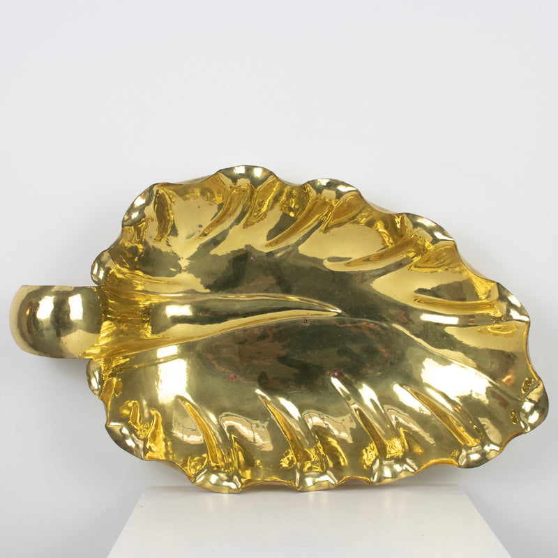 Coupe feuille dorée, signé Italien Flavio Gil DEBEAULIEU