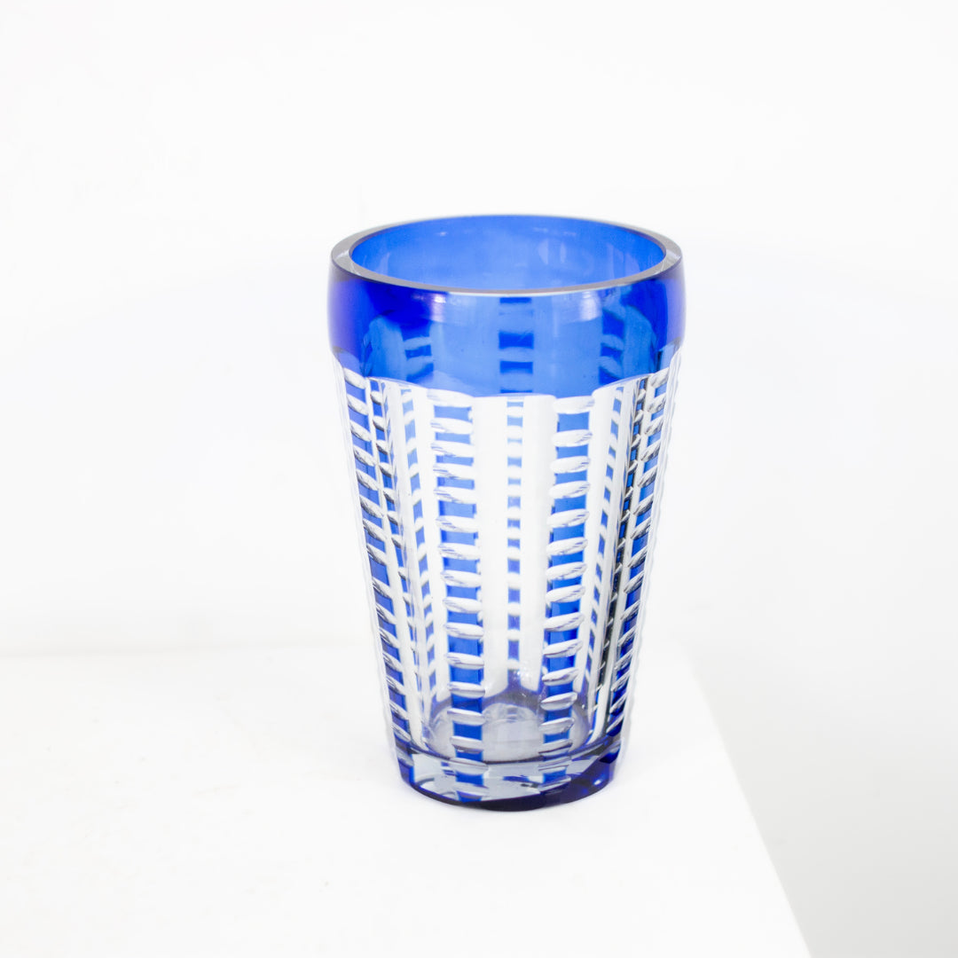 Petit vase verre bleu DEBEAULIEU