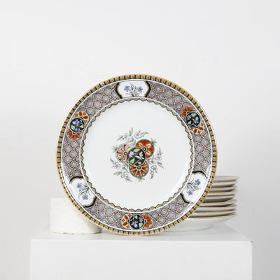 Assiettes Minton décor polychrome 1859 DEBEAULIEU PARIS