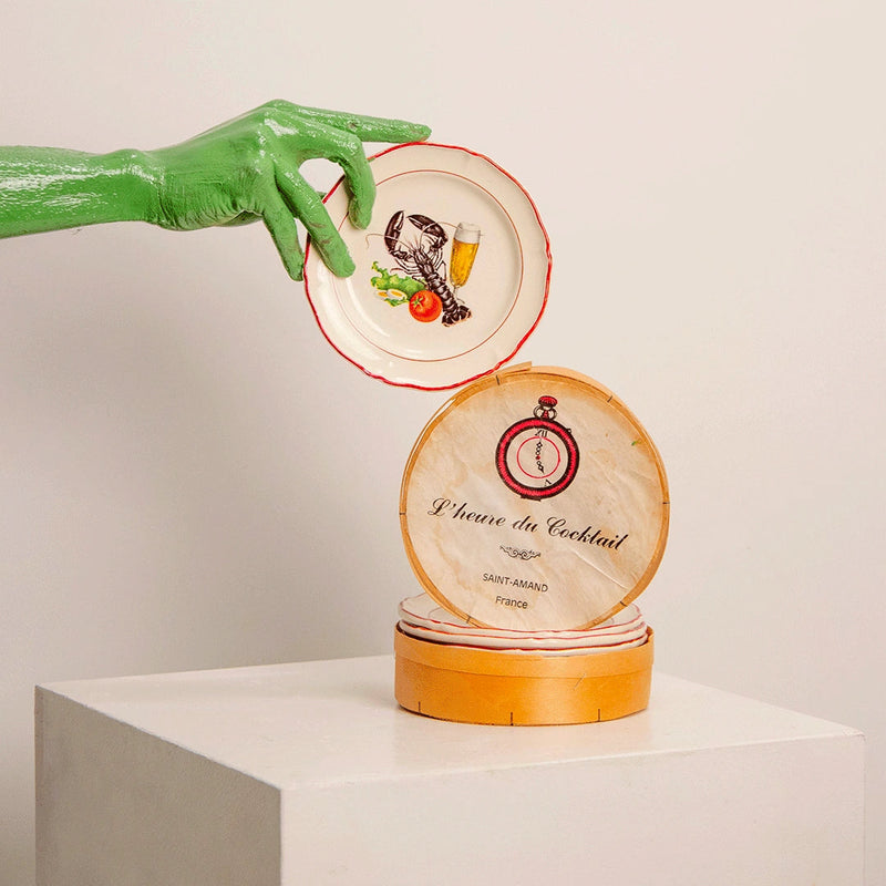 Assiettes Vintage à Décor Culinaire DEBEAULIEU