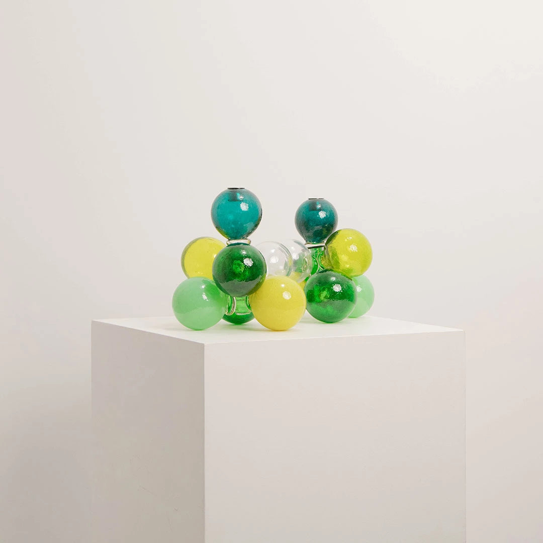 Bougeoir Sculptural en Verre Coloré DEBEAULIEU