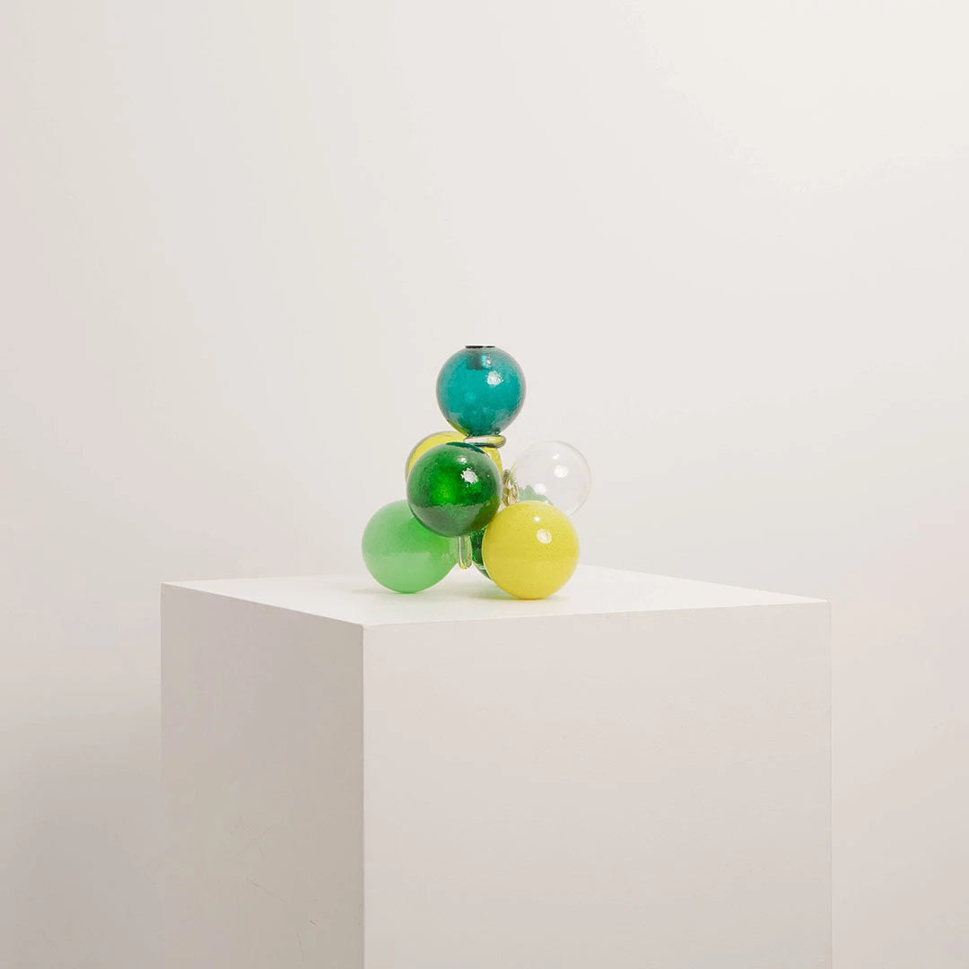 Bougeoir Sculptural en Verre Coloré DEBEAULIEU