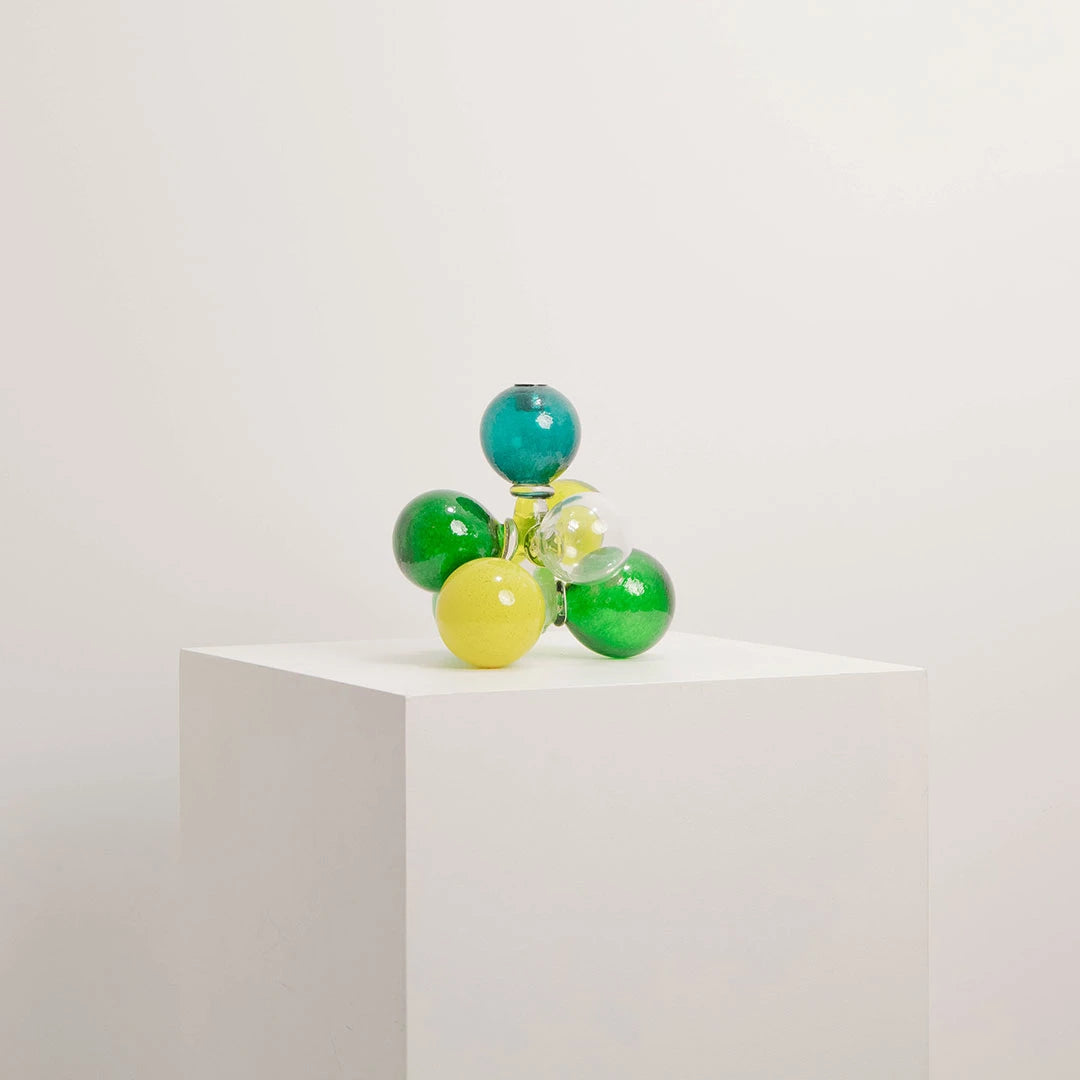 Bougeoir Sculptural en Verre Coloré DEBEAULIEU