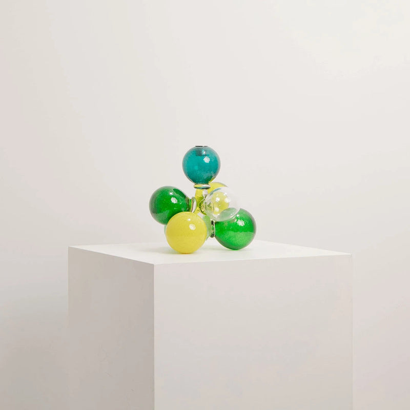 Bougeoir Sculptural en Verre Coloré DEBEAULIEU