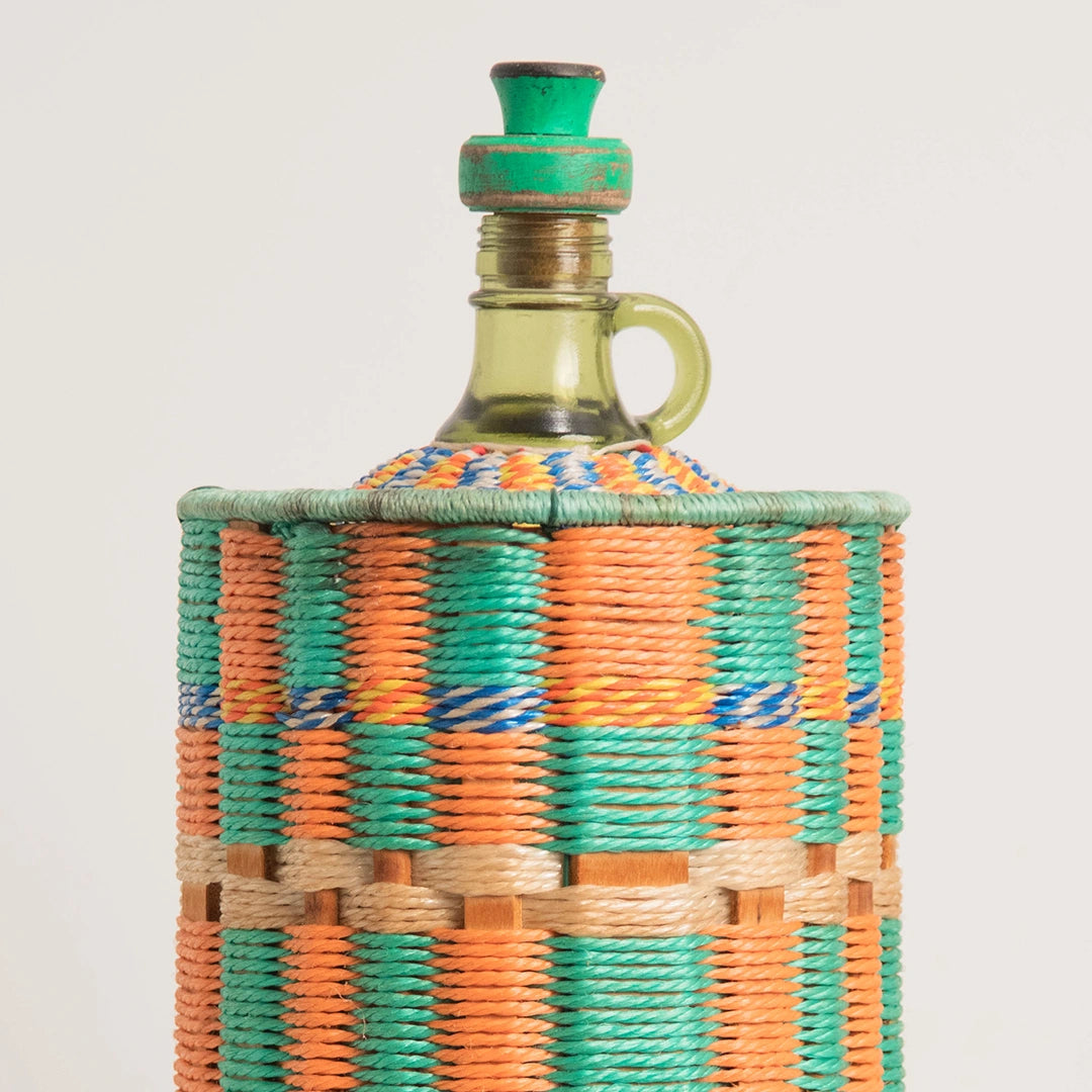 Bouteille en Verre à Tressage Multicolore DEBEAULIEU