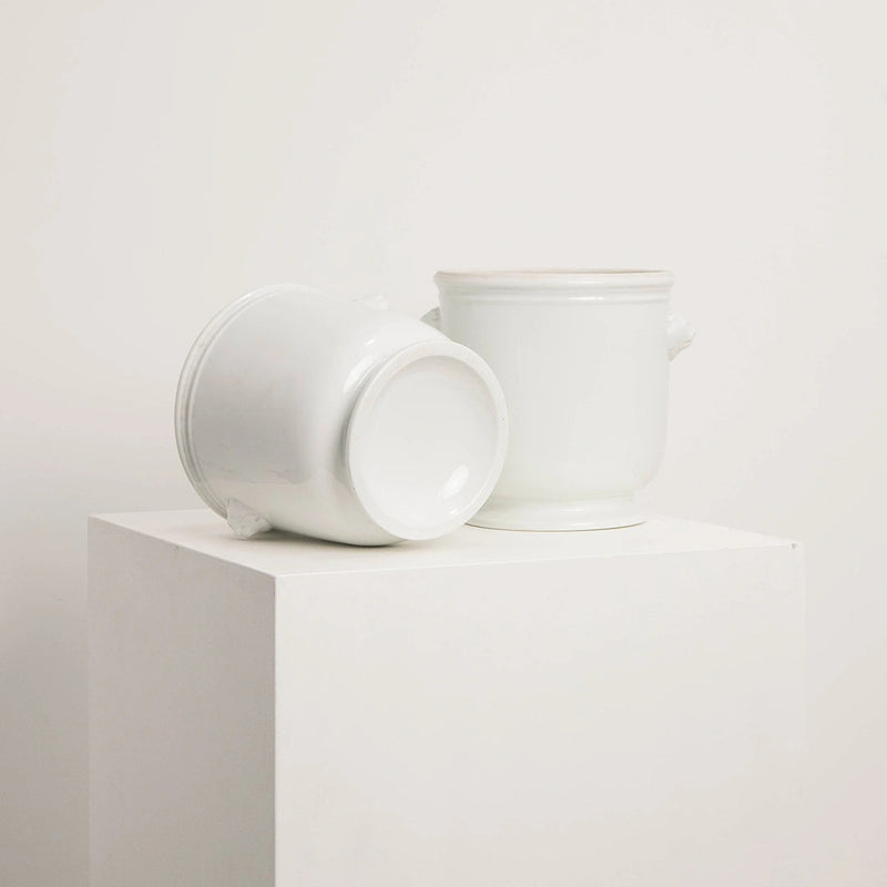 Cache-Pot en Porcelaine à Têtes de Lion DEBEAULIEU
