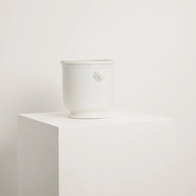 Cache-Pot en Porcelaine à Têtes de Lion DEBEAULIEU