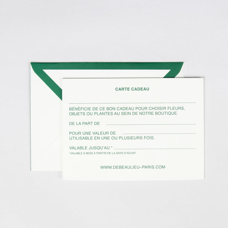 Carte cadeau Noël DEBEAULIEU PARIS