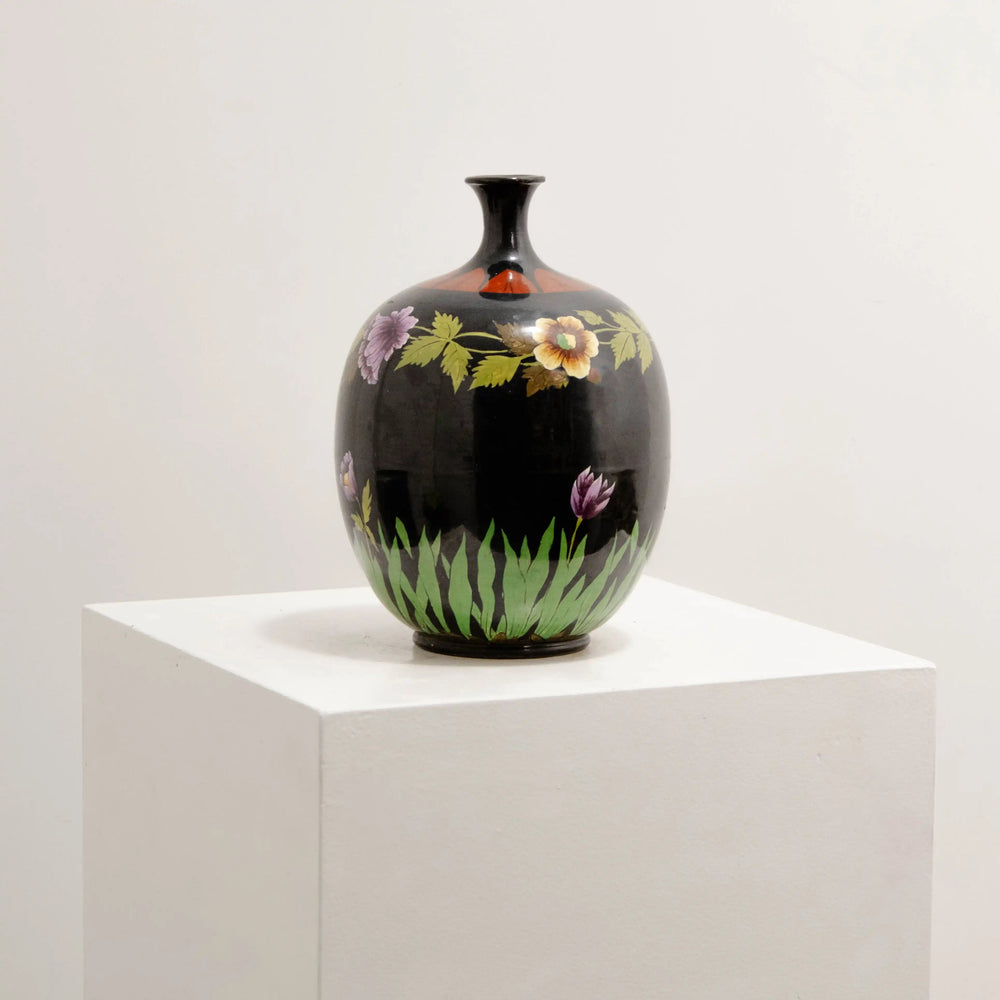 Vase Bouteille au Décor Naturaliste DEBEAULIEU