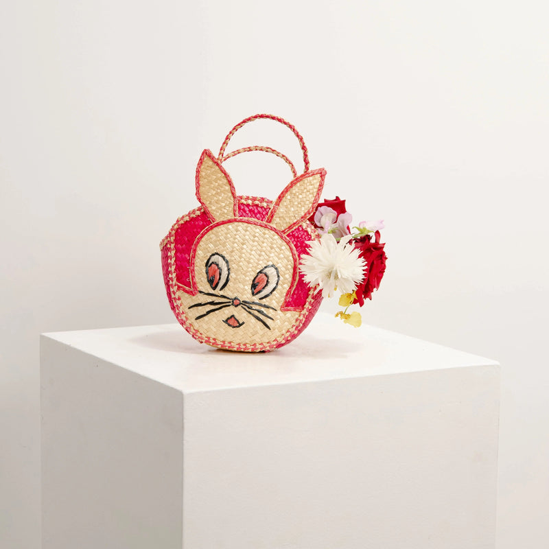 Petit Panier Lapin en Vannerie Bicolore DEBEAULIEU