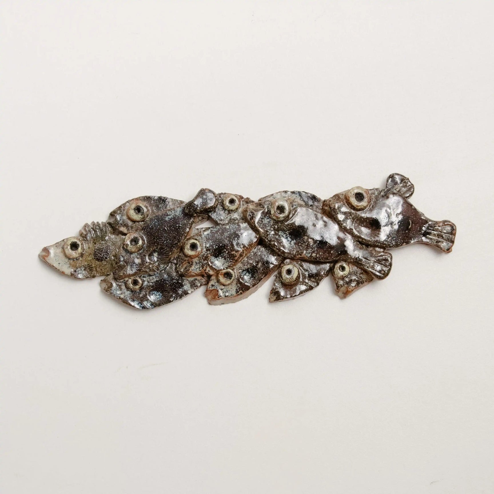 Sculpture Céramique Banc de Poissons DEBEAULIEU