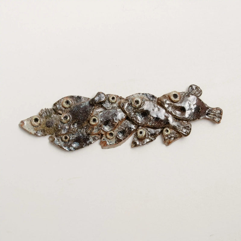 Sculpture Céramique Banc de Poissons DEBEAULIEU