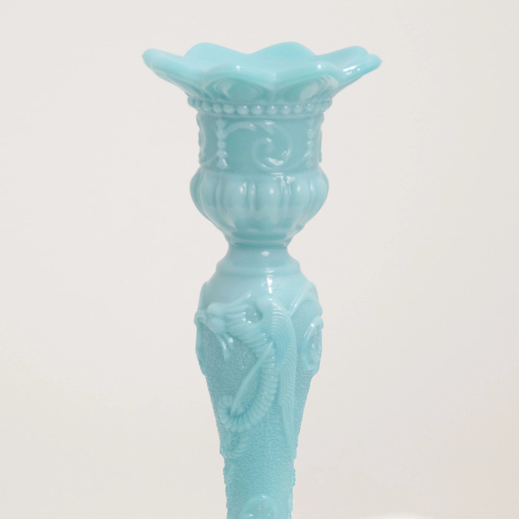 Bougeoir en Opaline Bleu Céleste DEBEAULIEU