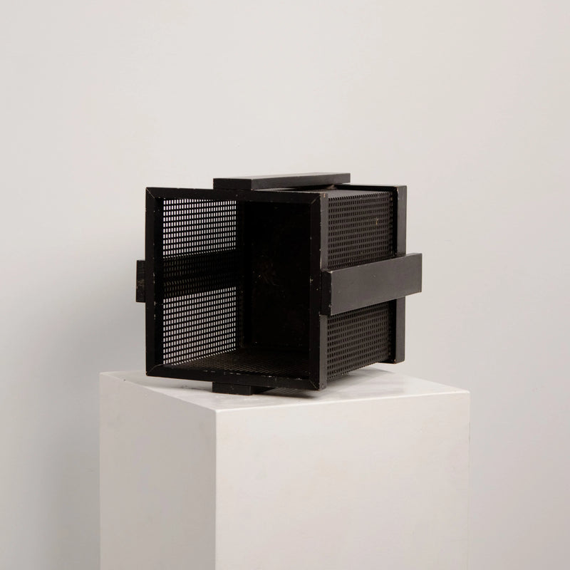 Cache-pot Cube Ajouré Noir