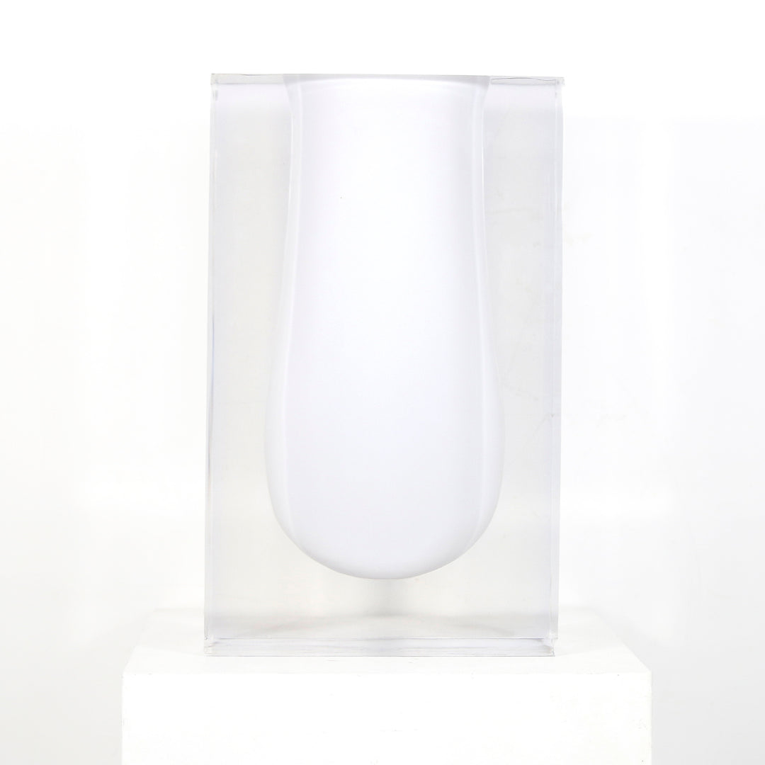 Vase Cubique blanc