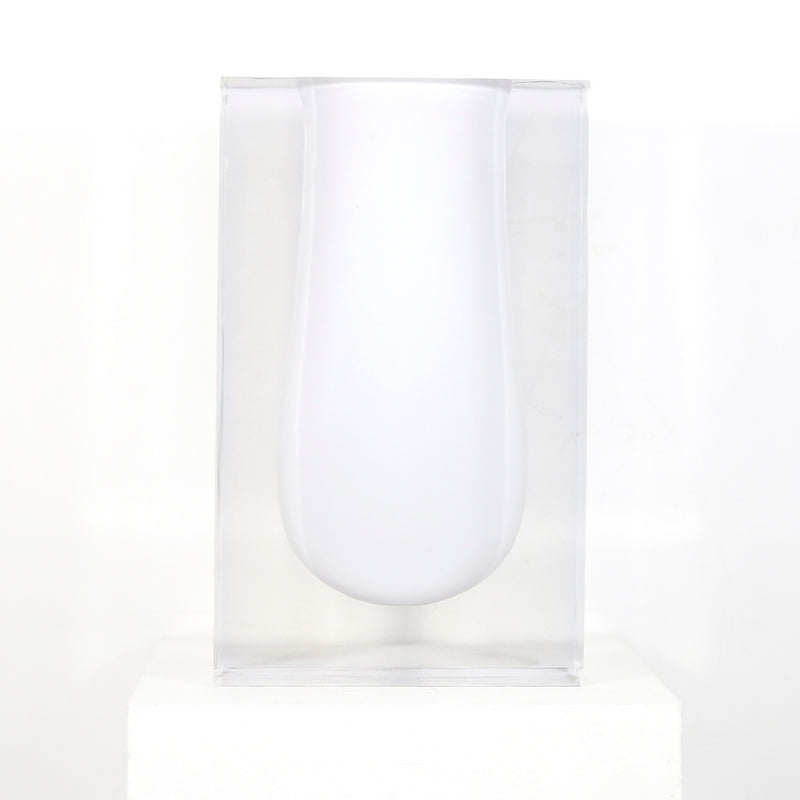 Vase Cubique blanc