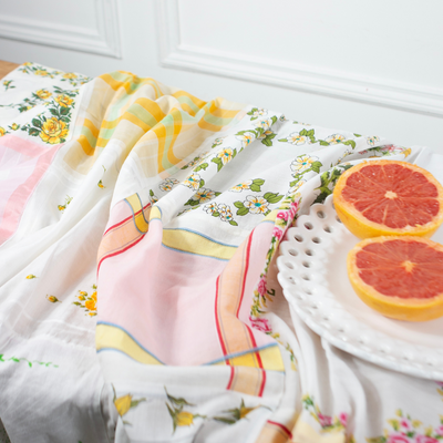 Nappe upcyclée patchwork floral coloré DEBEAULIEU PARIS