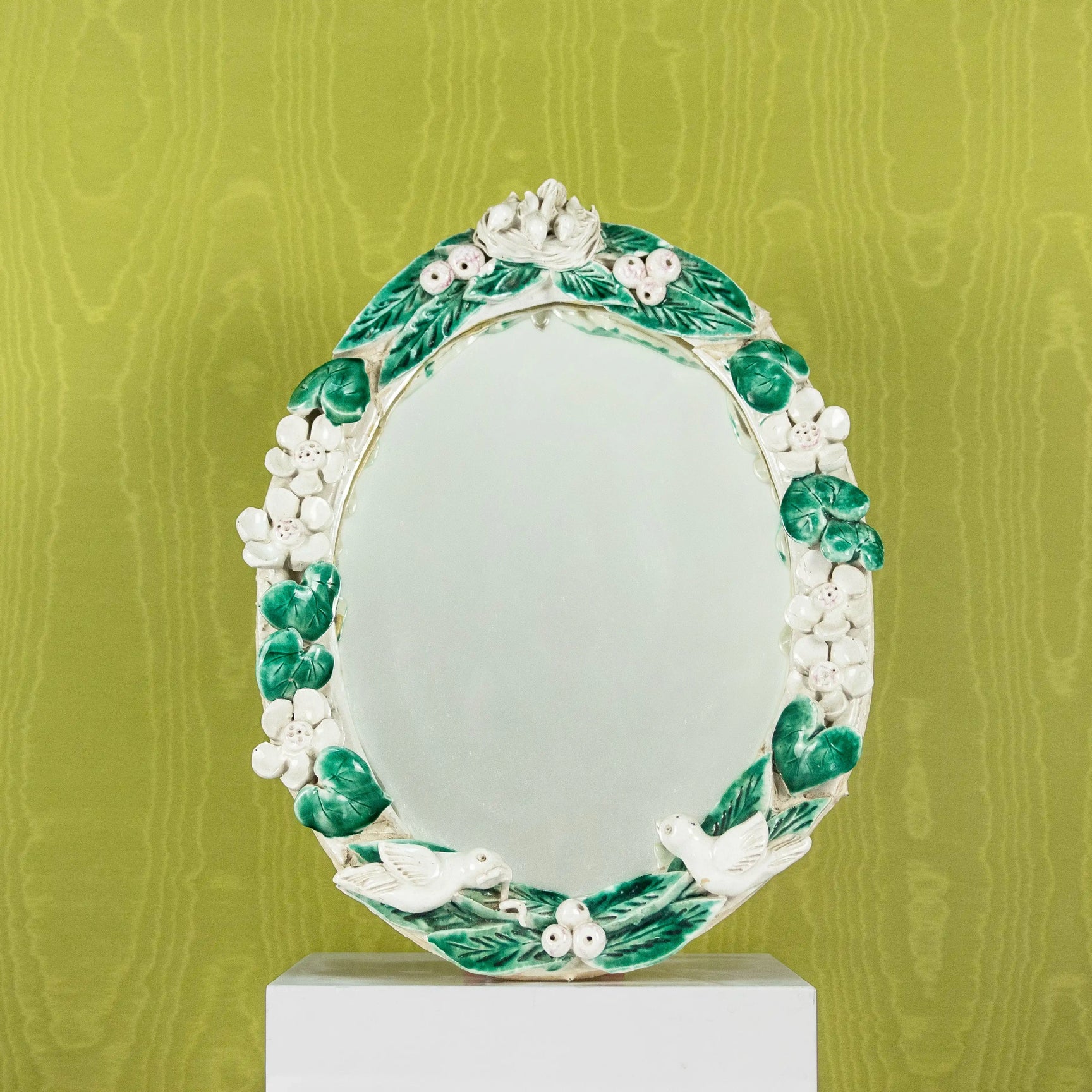 Miroir turquoise et blanc Debeaulieu