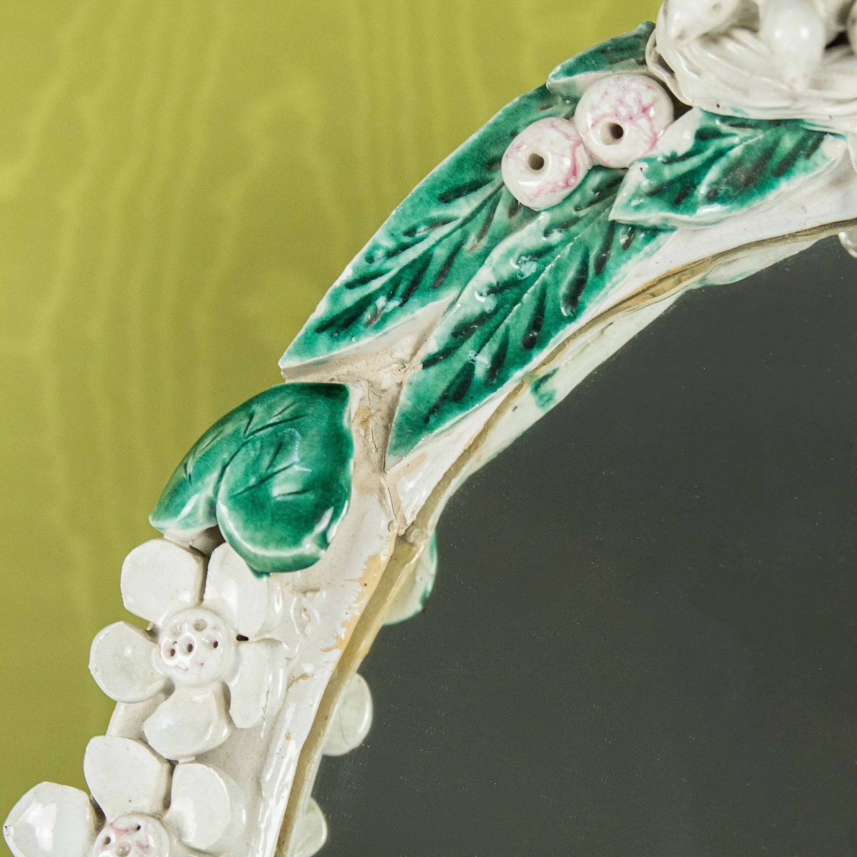 Miroir turquoise et blanc Debeaulieu