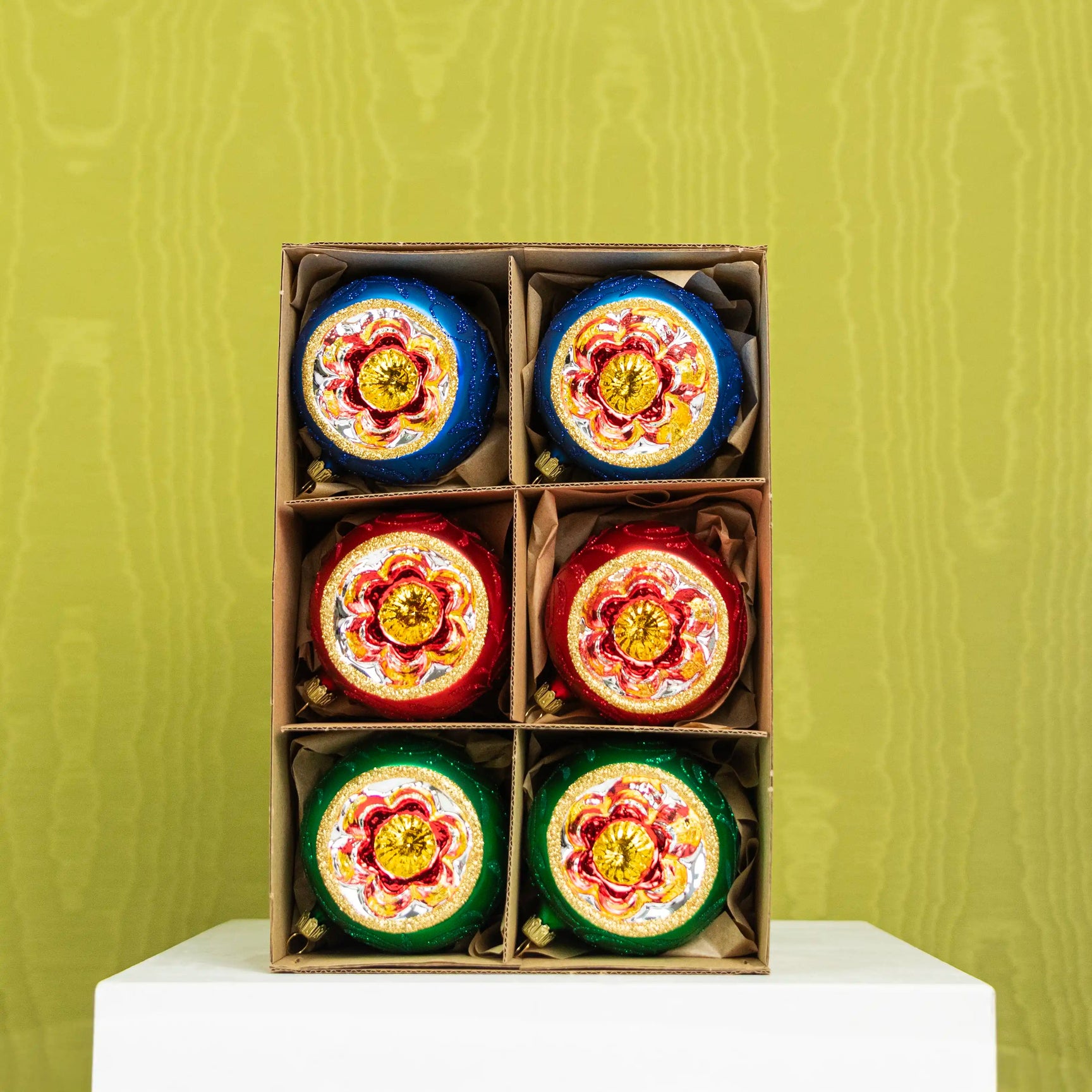 Ornement Reflector balls - rouge/vert/bleu Nostalgie