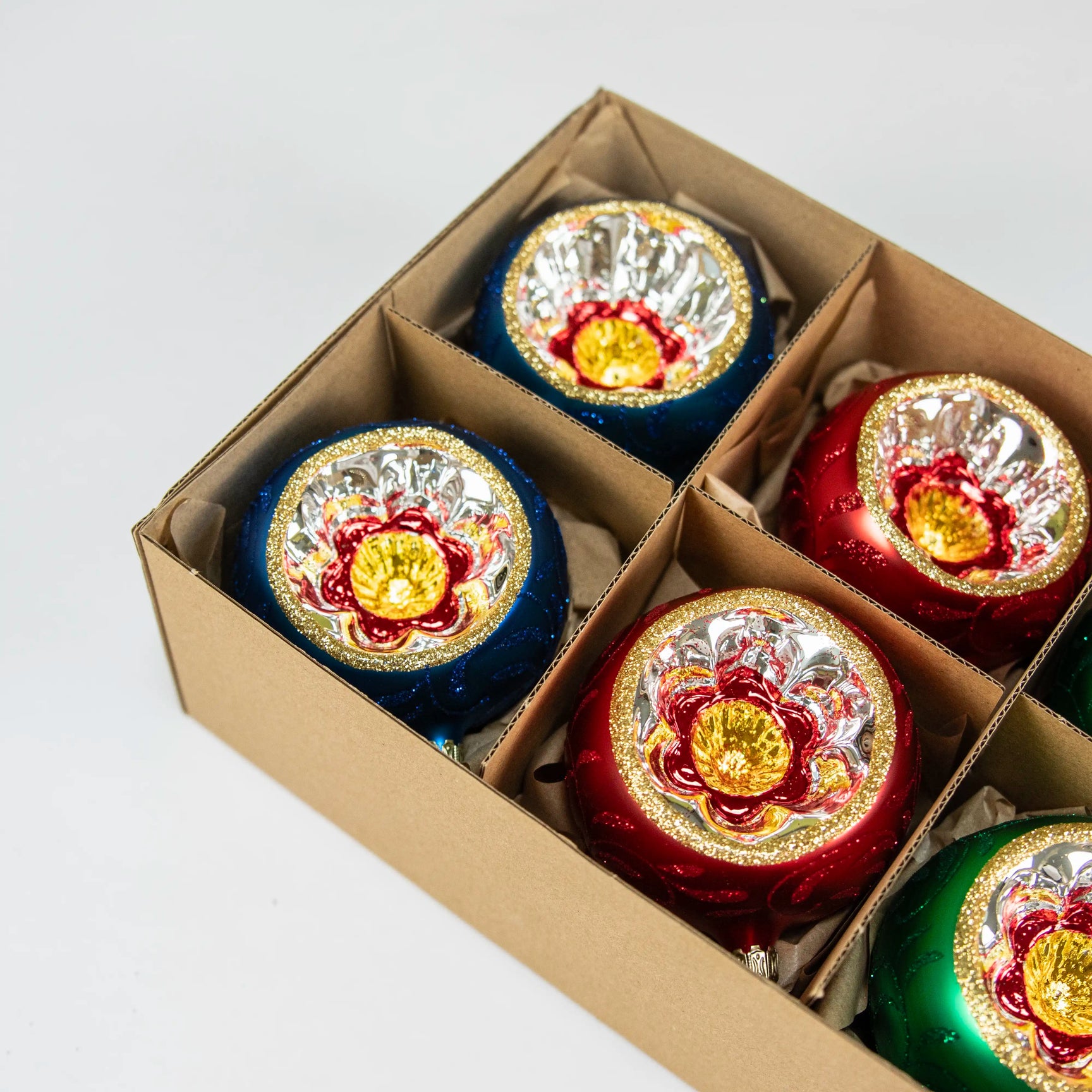 Ornement Reflector balls - rouge/vert/bleu Nostalgie