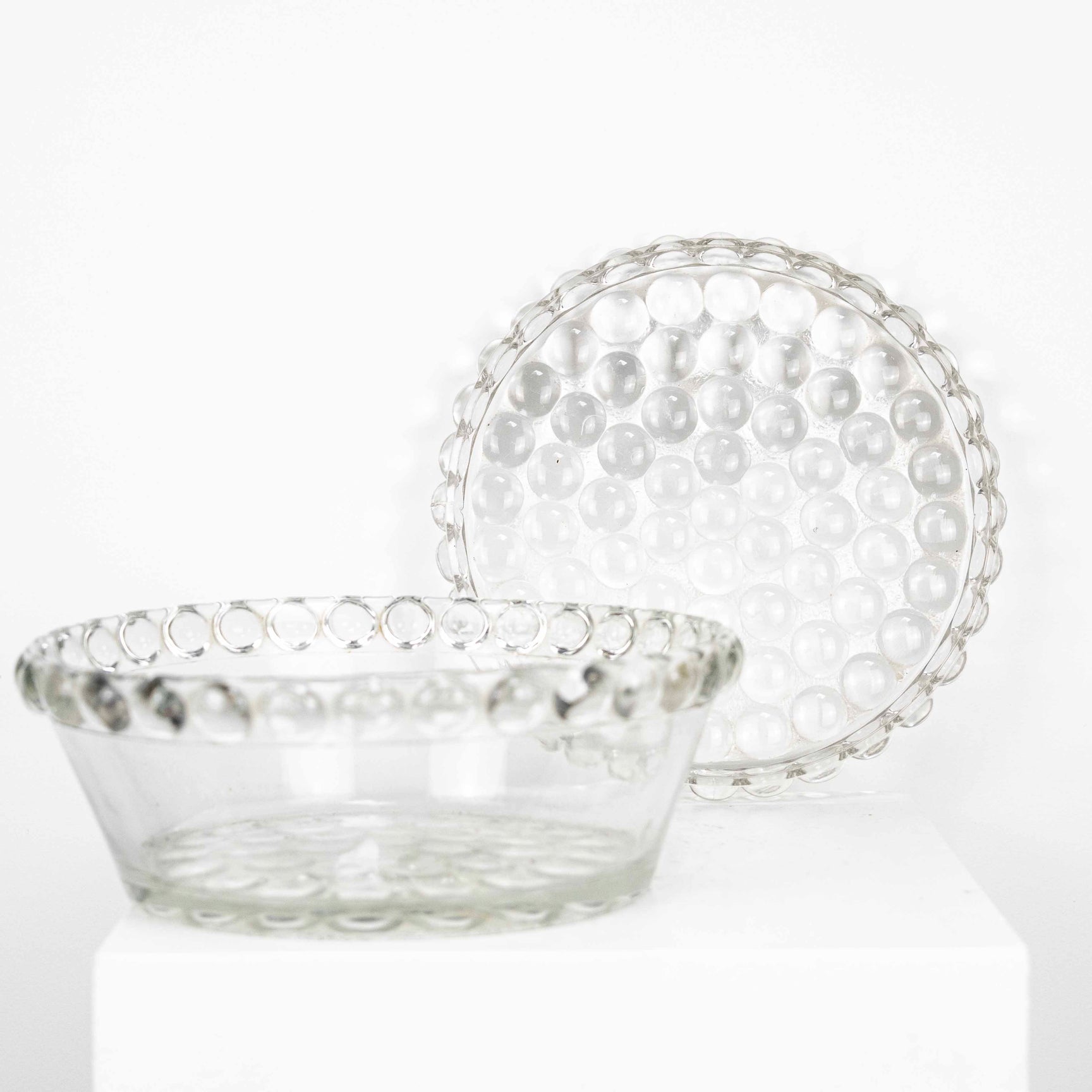 Plat en Verre et Saladier Bullé DEBEAULIEU