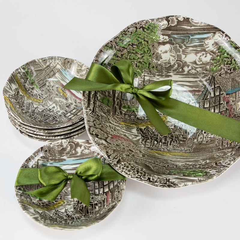 Service à Dessert et Bol Anglais Wedgwood Debeaulieu